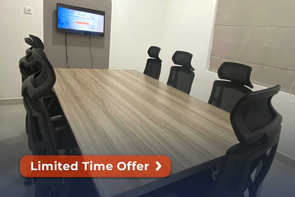 Spacious coworking office for seven, featuring flexible and comfortable seating at Coworking Cube.